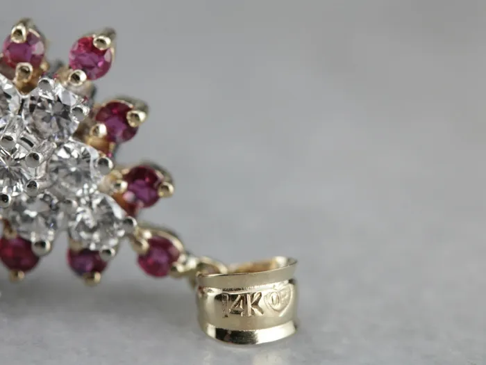 Charm Necklaces Market Square Jewelers Marquise Diamond Ruby Cluster Pendant Charm Necklaces Market Square Jewelers Marquise Diamond Ruby Cluster Pendant