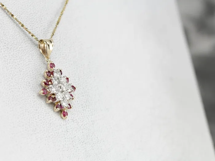 Charm Necklaces Market Square Jewelers Marquise Diamond Ruby Cluster Pendant Charm Necklaces Market Square Jewelers Marquise Diamond Ruby Cluster Pendant