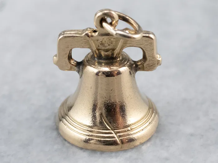 Charm Necklaces Market Square Jewelers Vintage Gold Liberty Bell Charm