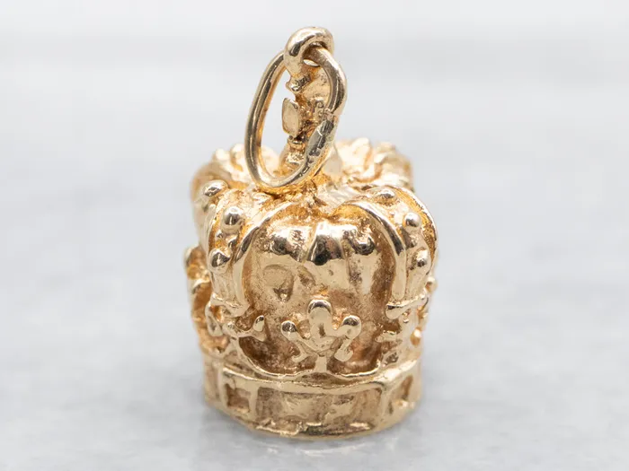 Charm Necklaces Market Square Jewelers Yellow Gold Crown Charm