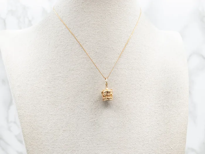 Charm Necklaces Market Square Jewelers Yellow Gold Crown Charm