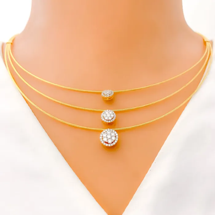 Chic Floral Diamond 18k Gold Necklace Set Andaaz Jewelers Necklaces