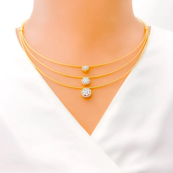 Chic Floral Diamond 18k Gold Necklace Set Andaaz Jewelers Necklaces