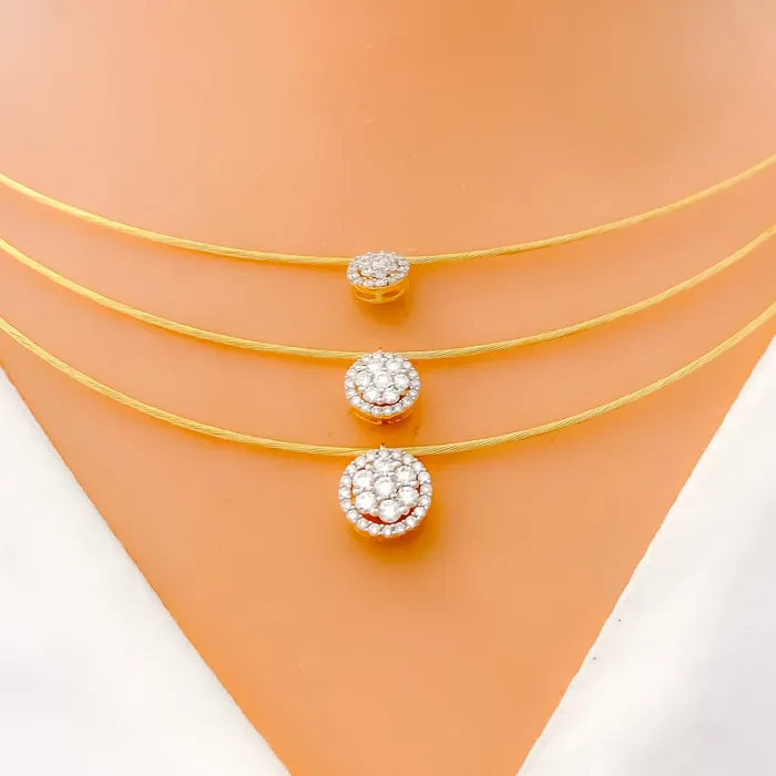 Chic Floral Diamond 18k Gold Necklace Set Andaaz Jewelers Necklaces