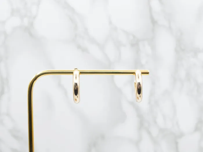 Chunky Yellow Gold Hoop Earrings Market Square Jewelers Earrings