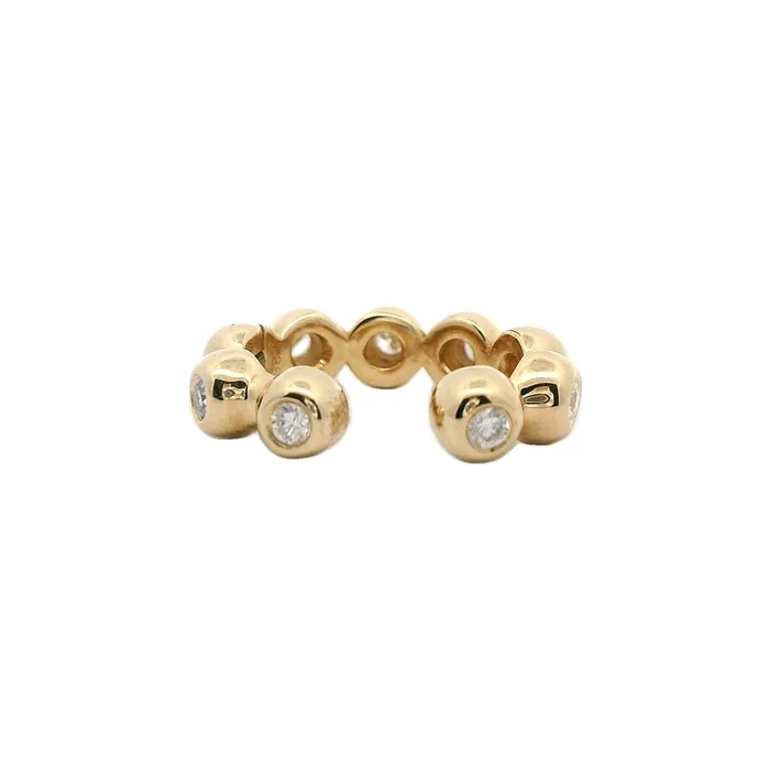 Classic Creations Earrings 14kt Yellow Gold Bezel Diamond Earring Cuff