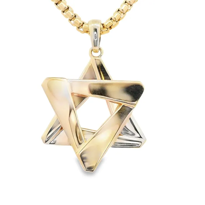 Classic Creations Necklaces 14kt Yellow Gold Star of David Tapered Triangles 24MM Pendant Classic Creations Necklaces 14kt Yellow Gold Star of David Tapered Triangles 24MM Pendant