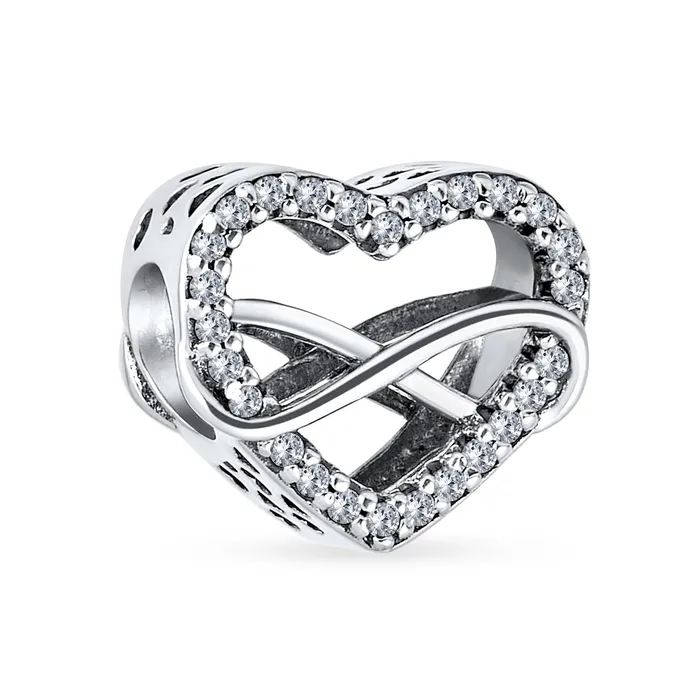 Couples Love Knot Crystal Bead Charm Infinity Heart Two Tone Gold Sterling Silver BlingJewelry Wholesale Rings Couples Love Knot Crystal Bead Charm Infinity Heart Two Tone Gold Sterling Silver BlingJewelry Wholesale Rings