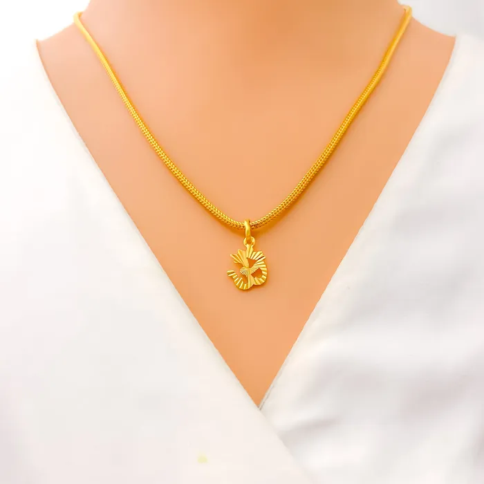 Dainty Glossy Chic 22k Gold OM Pendant Andaaz Jewelers PreStyled Sets
