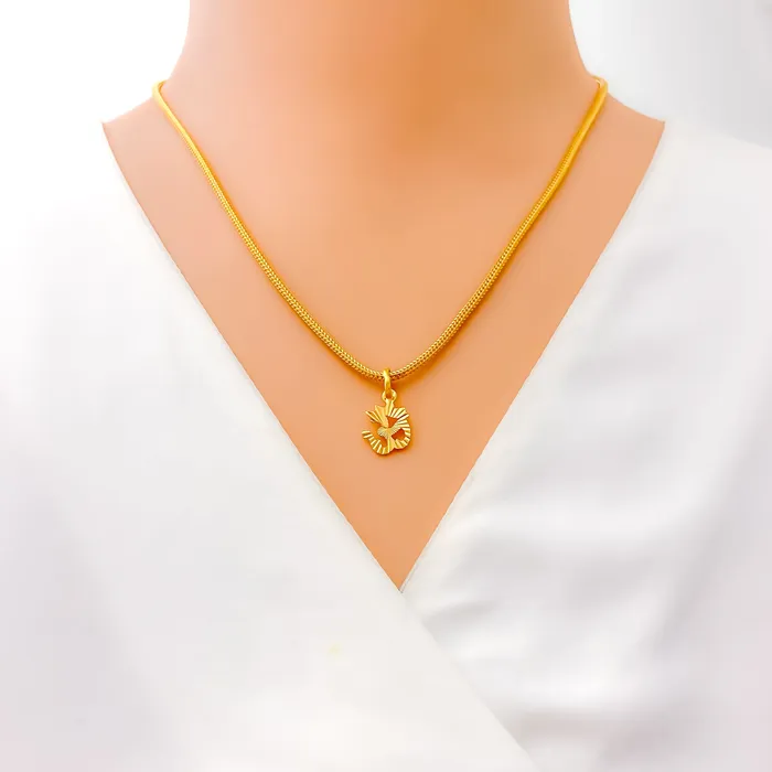 Dainty Glossy Chic 22k Gold OM Pendant Andaaz Jewelers PreStyled Sets