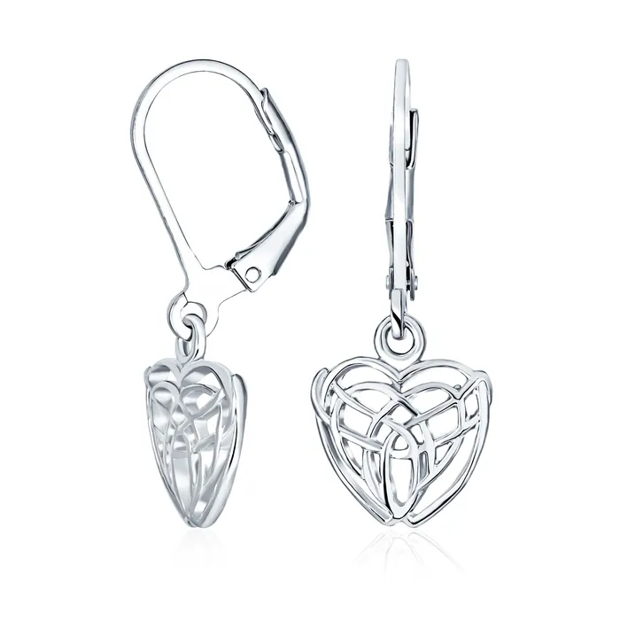 Delicate Celtic Knot Dangle Earrings Sterling Silver Heart Shape for BFF Friendship BlingJewelry Wholesale Earrings Delicate Celtic Knot Dangle Earrings Sterling Silver Heart Shape for BFF Friendship BlingJewelry Wholesale Earrings