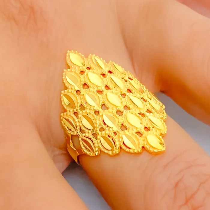 Delightful Captivating 21k Kite Gold Ring Andaaz Jewelers Rings