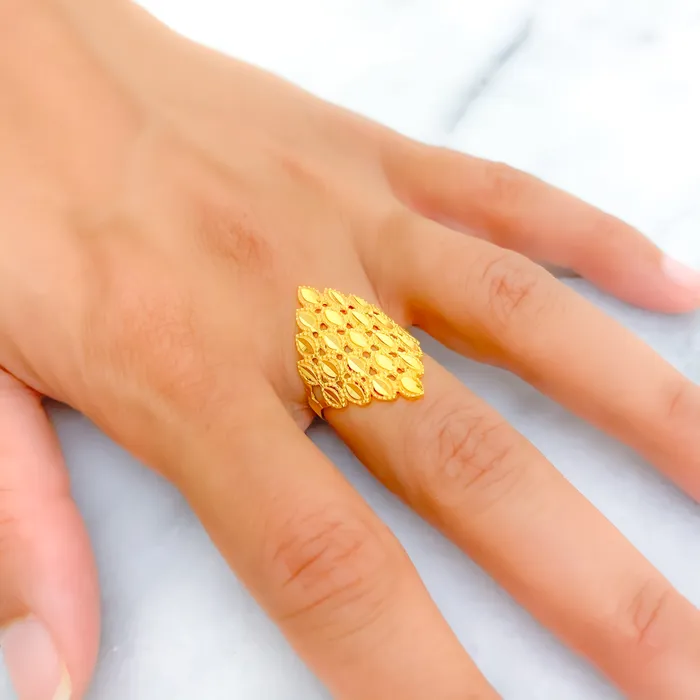 Delightful Captivating 21k Kite Gold Ring Andaaz Jewelers Rings