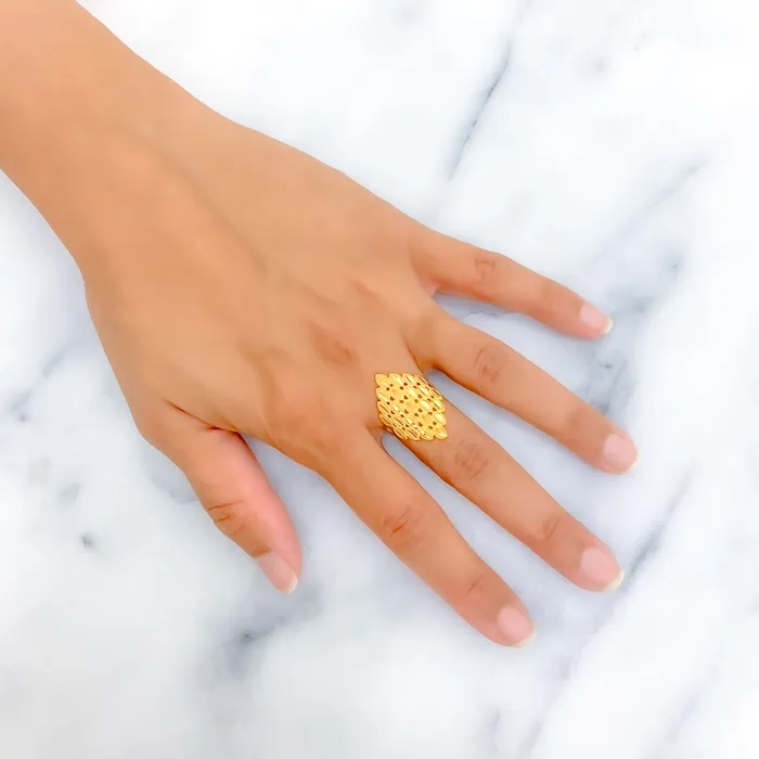 Delightful Captivating 21k Kite Gold Ring Andaaz Jewelers Rings