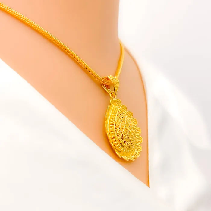 Dressy Gold 22k Gold Pendant Set Andaaz Jewelers PreStyled Sets