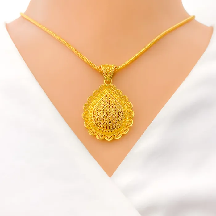Dressy Gold 22k Gold Pendant Set Andaaz Jewelers PreStyled Sets