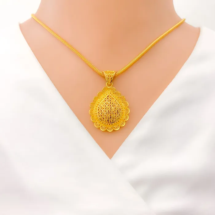 Dressy Gold 22k Gold Pendant Set Andaaz Jewelers PreStyled Sets