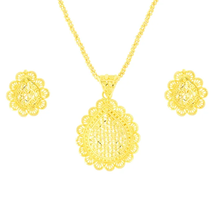 Dressy Gold 22k Gold Pendant Set Andaaz Jewelers PreStyled Sets