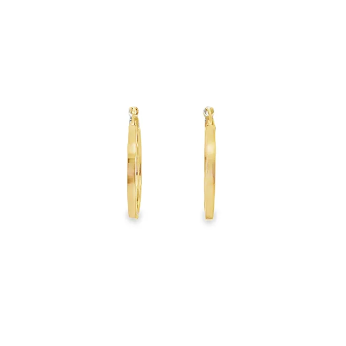 Earrings 10kt Yellow Gold 2mm Flat Hoop Earrings Classic Creations