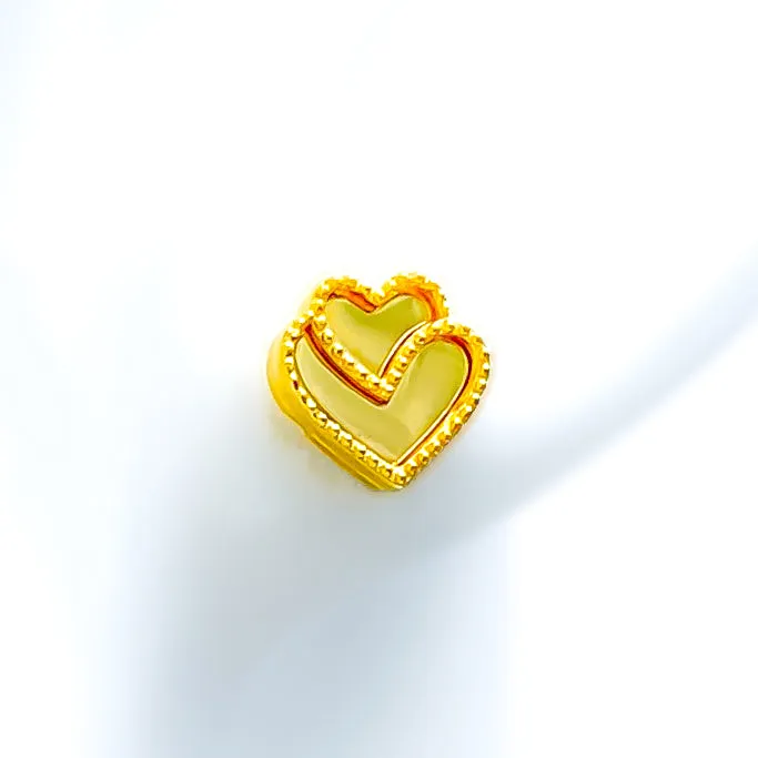 Earrings Andaaz Jewelers Bespoke Twin Heart 21k Gold Earrings