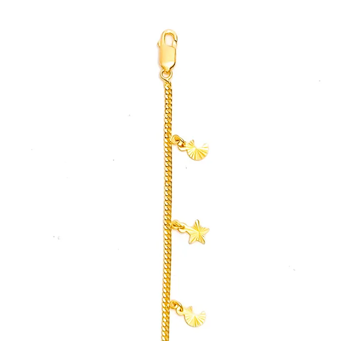 Earrings Andaaz Jewelers Glistening Moon Star 22K Gold Anklet