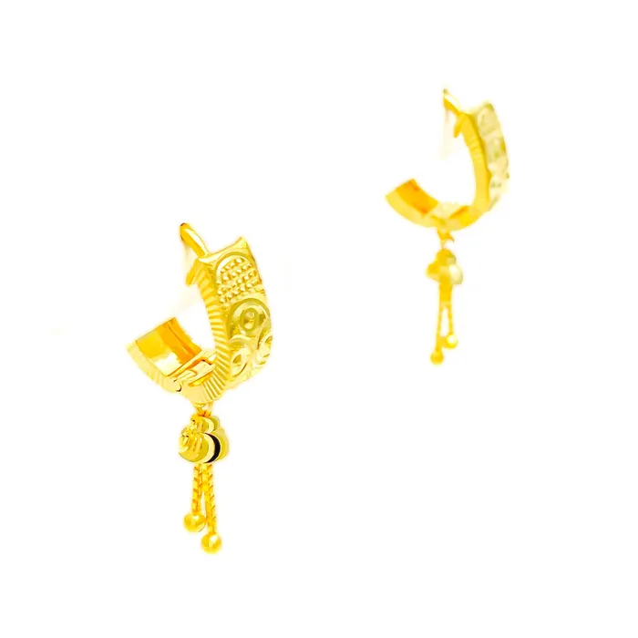 Earrings Andaaz Jewelers Radiant Reflective 22k Gold UBali Earrings