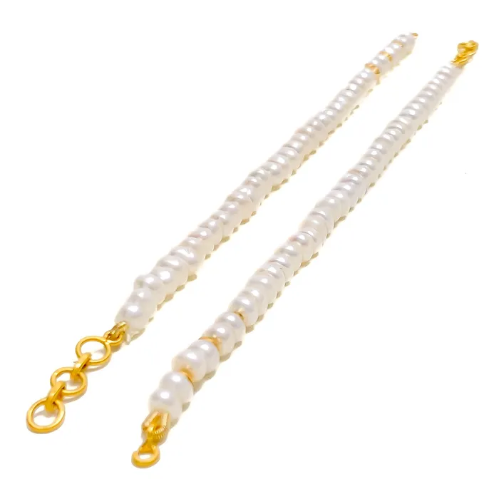 Earrings Andaaz Jewelers Versatile Evergreen 22k Gold Pearl Earrings Support Chain Earrings Andaaz Jewelers Versatile Evergreen 22k Gold Pearl Earrings Support Chain