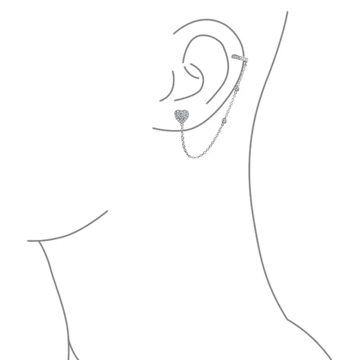 Earrings BlingJewelry Wholesale Heart Shaped Ear Cuff Cartilage Wrap Earring CZ Stud Helix Gold Plated Silver Earrings BlingJewelry Wholesale Heart Shaped Ear Cuff Cartilage Wrap Earring CZ Stud Helix Gold Plated Silver