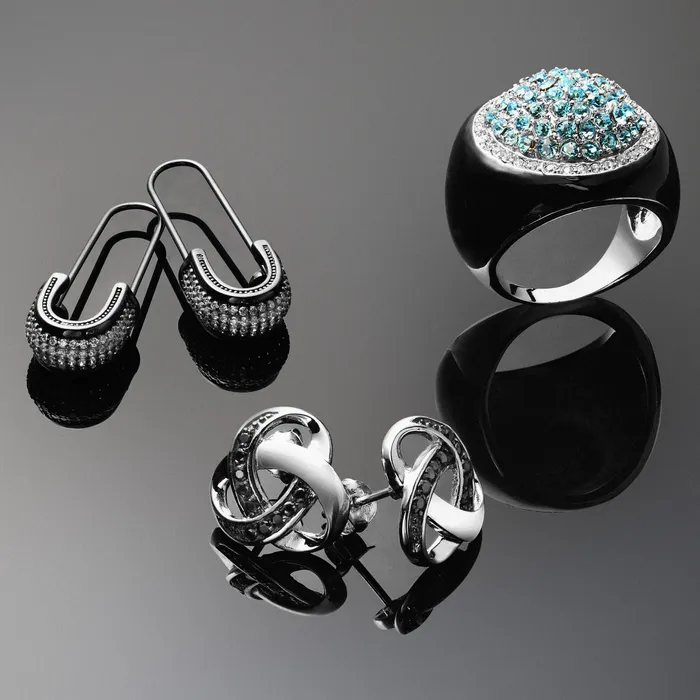 Earrings BlingJewelry Wholesale Pave CZ Stud Earrings Interlocking Love Knot Cubic Zirconia 14K Rose Gold Sterling