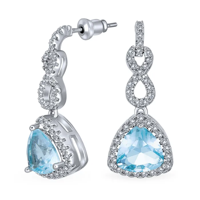 Earrings BlingJewelry Wholesale Romantic Bridal Infinity CZ Aquamarine Teardrop Dangle Chandelier Earrings Silver Earrings BlingJewelry Wholesale Romantic Bridal Infinity CZ Aquamarine Teardrop Dangle Chandelier Earrings Silver