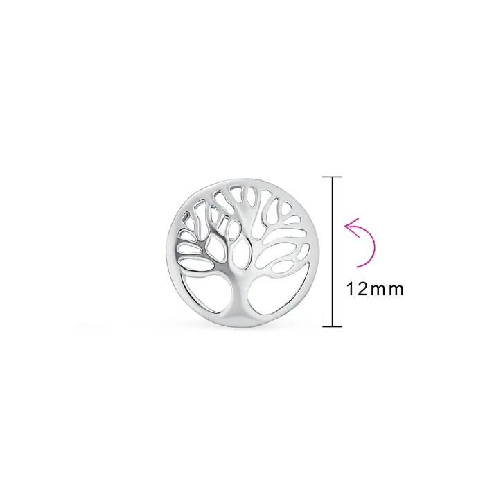 Earrings BlingJewelry Wholesale Tiny Round Family Tree of Life Stud Earrings in Rose Gold Sterling Silver