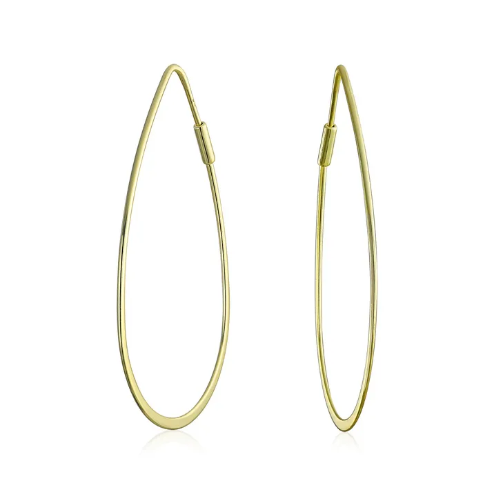 Earrings Boho Minimalist Hoop Huggie Earrings 14K Gold Plated Sterling Silver 2 Inch BlingJewelry Wholesale Earrings Boho Minimalist Hoop Huggie Earrings 14K Gold Plated Sterling Silver 2 Inch BlingJewelry Wholesale