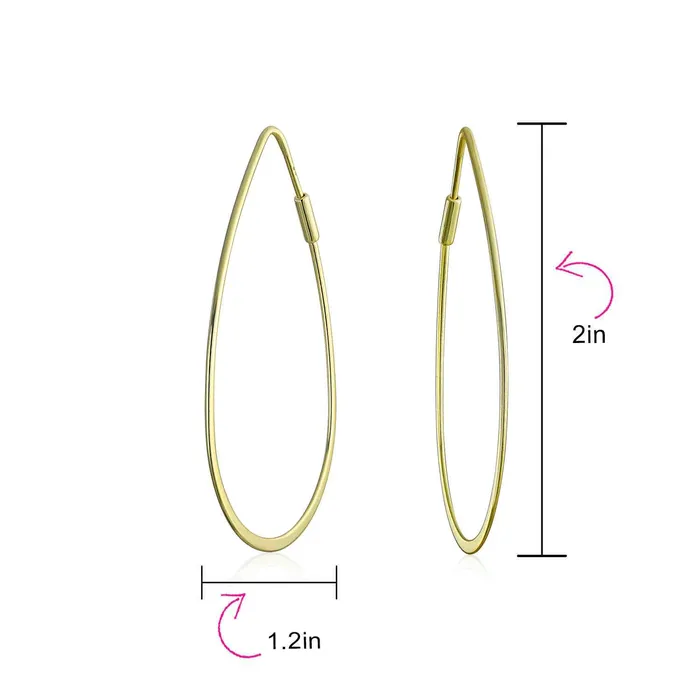 Earrings Boho Minimalist Hoop Huggie Earrings 14K Gold Plated Sterling Silver 2 Inch BlingJewelry Wholesale Earrings Boho Minimalist Hoop Huggie Earrings 14K Gold Plated Sterling Silver 2 Inch BlingJewelry Wholesale