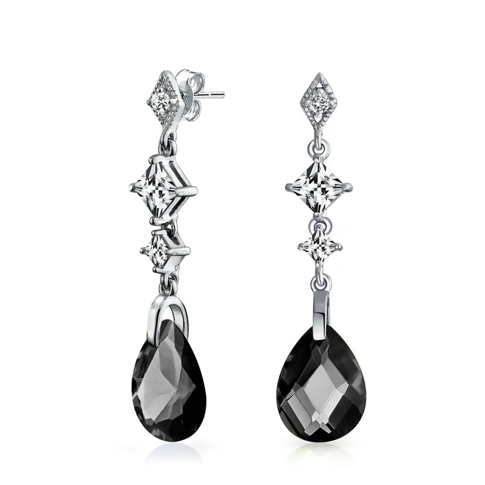 Earrings Briolette Teardrop CZ Dangle Chandelier Earrings Sterling Silver Gemstone BlingJewelry Wholesale Earrings Briolette Teardrop CZ Dangle Chandelier Earrings Sterling Silver Gemstone BlingJewelry Wholesale