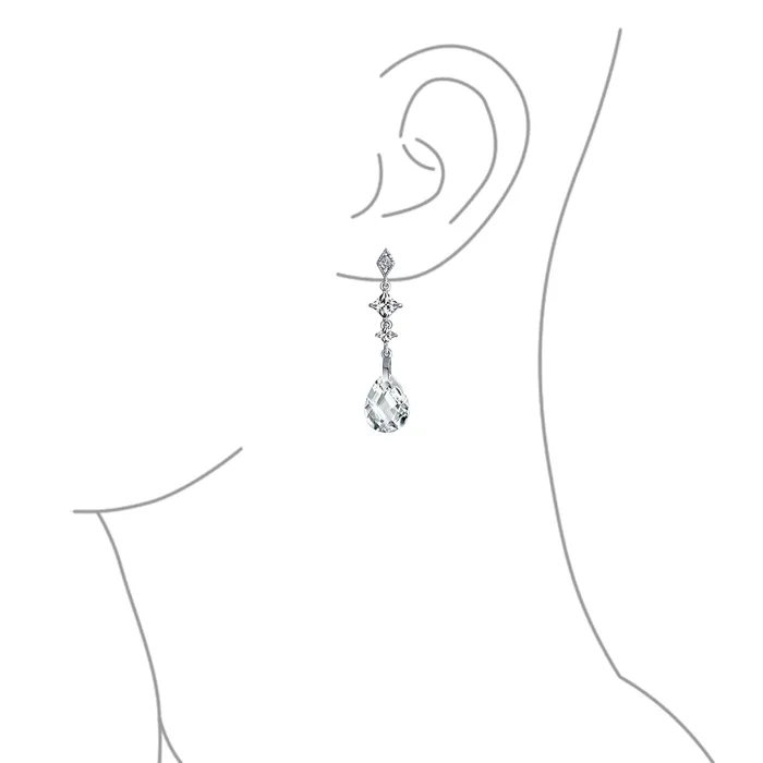 Earrings Briolette Teardrop CZ Dangle Chandelier Earrings Sterling Silver Gemstone BlingJewelry Wholesale