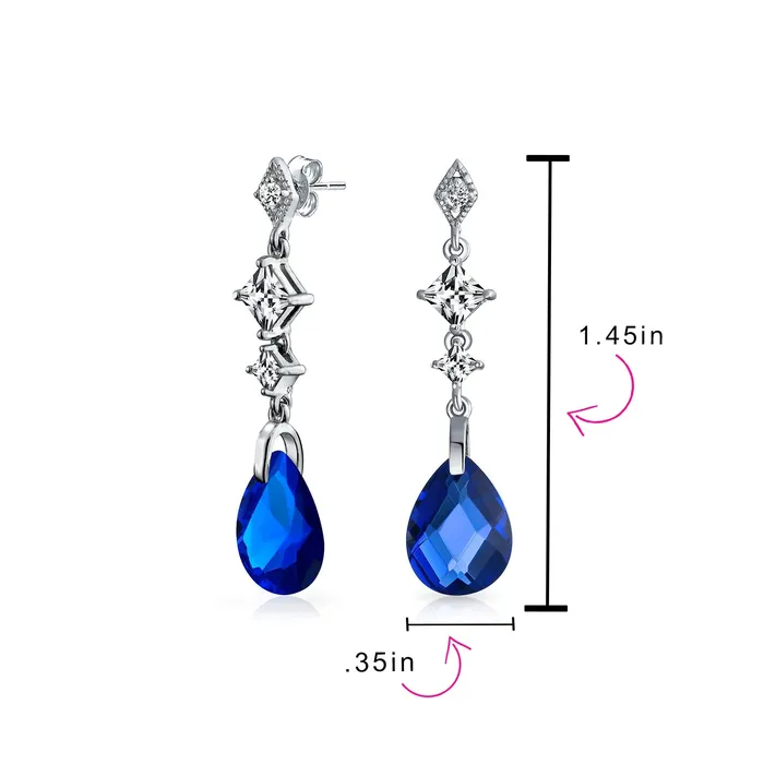 Earrings Briolette Teardrop CZ Dangle Chandelier Earrings Sterling Silver Gemstone BlingJewelry Wholesale