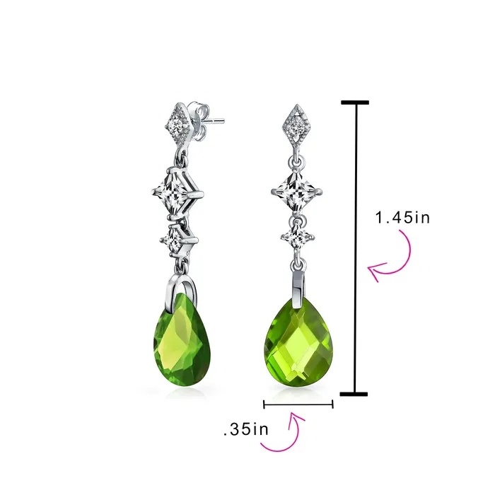 Earrings Briolette Teardrop CZ Dangle Chandelier Earrings Sterling Silver Gemstone BlingJewelry Wholesale