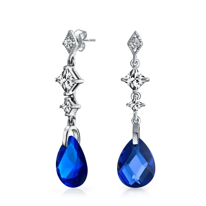Earrings Briolette Teardrop CZ Dangle Chandelier Earrings Sterling Silver Gemstone BlingJewelry Wholesale