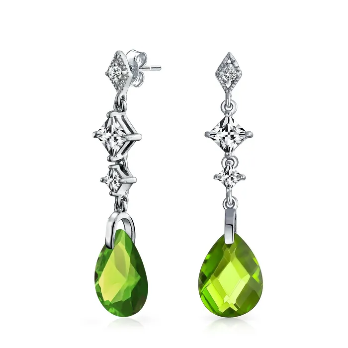 Earrings Briolette Teardrop CZ Dangle Chandelier Earrings Sterling Silver Gemstone BlingJewelry Wholesale