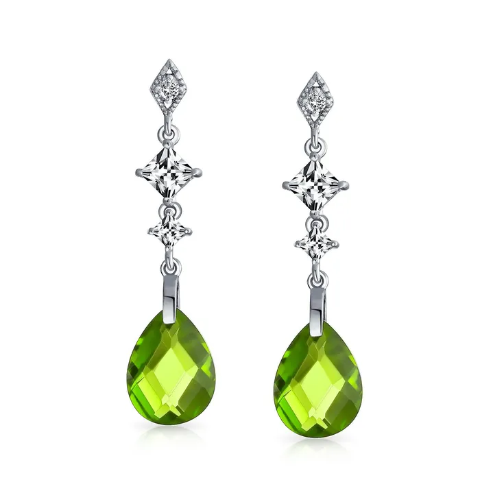 Earrings Briolette Teardrop CZ Dangle Chandelier Earrings Sterling Silver Gemstone BlingJewelry Wholesale