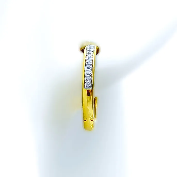 Earrings Dazzling Channel Setting 18K Gold Diamond Bali Earrings Andaaz Jewelers