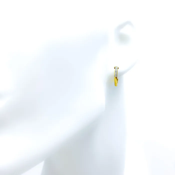 Earrings Dazzling Channel Setting 18K Gold Diamond Bali Earrings Andaaz Jewelers