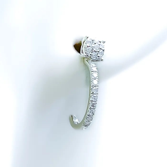 Earrings Delicate Delightful 18K Gold Diamond Half Bali Earrings Andaaz Jewelers Earrings Delicate Delightful 18K Gold Diamond Half Bali Earrings Andaaz Jewelers