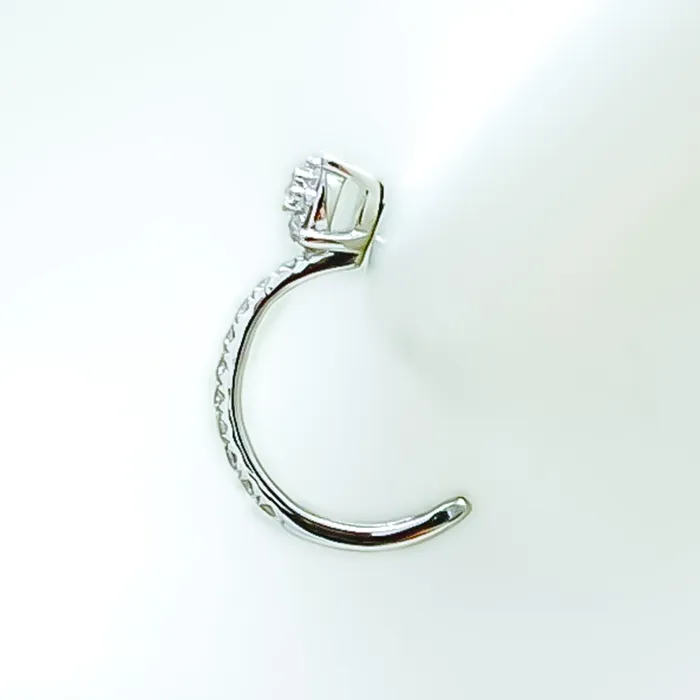 Earrings Delicate Delightful 18K Gold Diamond Half Bali Earrings Andaaz Jewelers