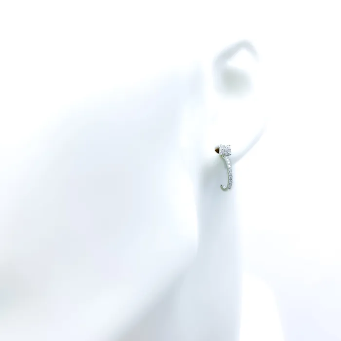 Earrings Delicate Delightful 18K Gold Diamond Half Bali Earrings Andaaz Jewelers