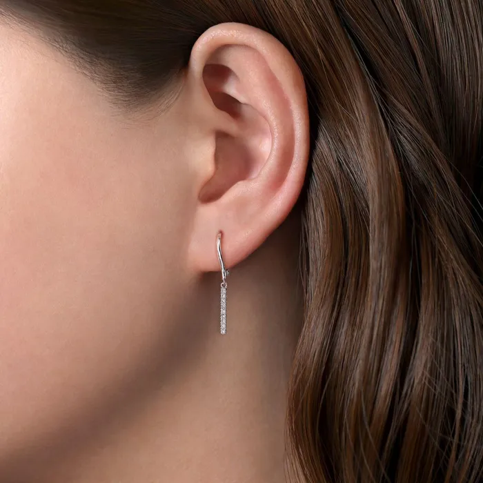 Earrings Gabriel Co Diamond Bar Drop Leverback Earrings Gabriel Co