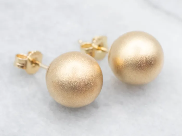 Earrings Market Square Jewelers Italian Gold Textured Ball Stud Earrings