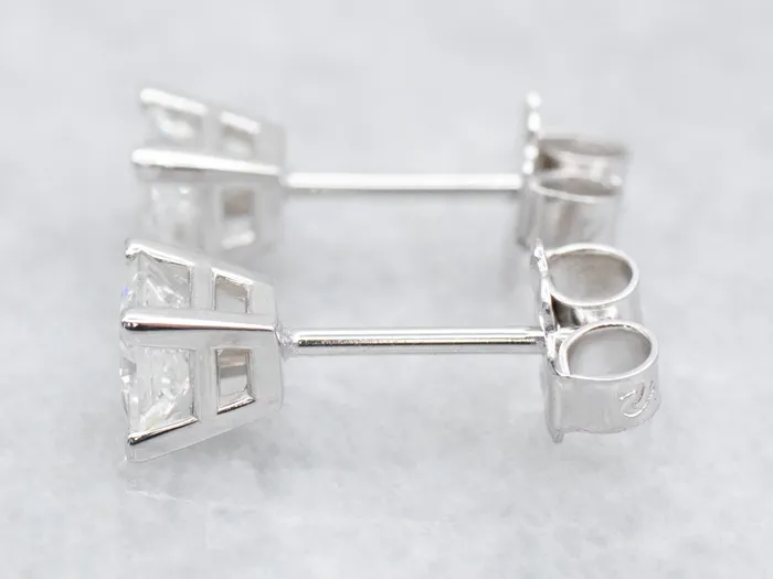 Earrings Market Square Jewelers Princess Cut Diamond Stud Earrings