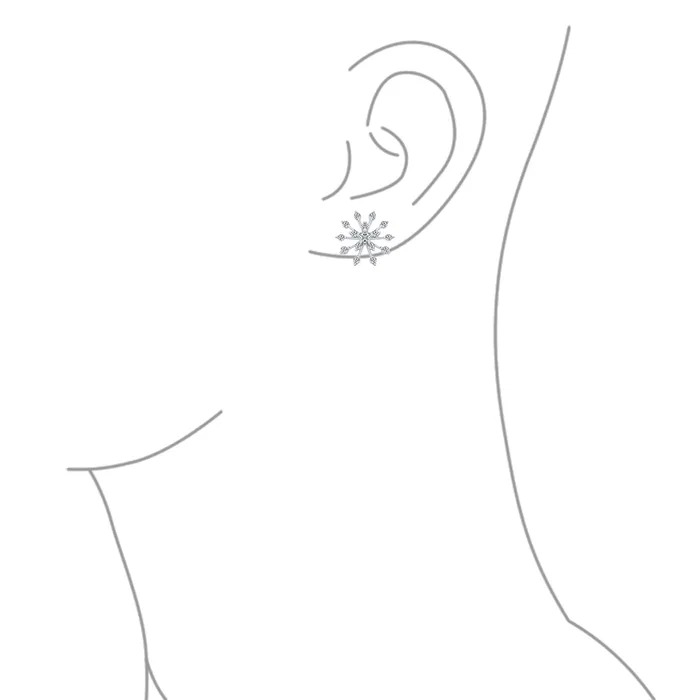 Earrings MidSize Lightweight CZ Stud Earrings Cubic Zirconia Snowflake Sterling Silver BlingJewelry Wholesale