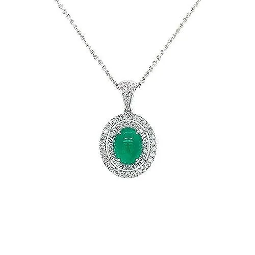Emerald Diamond Pendant and Chain CH Collection Necklaces